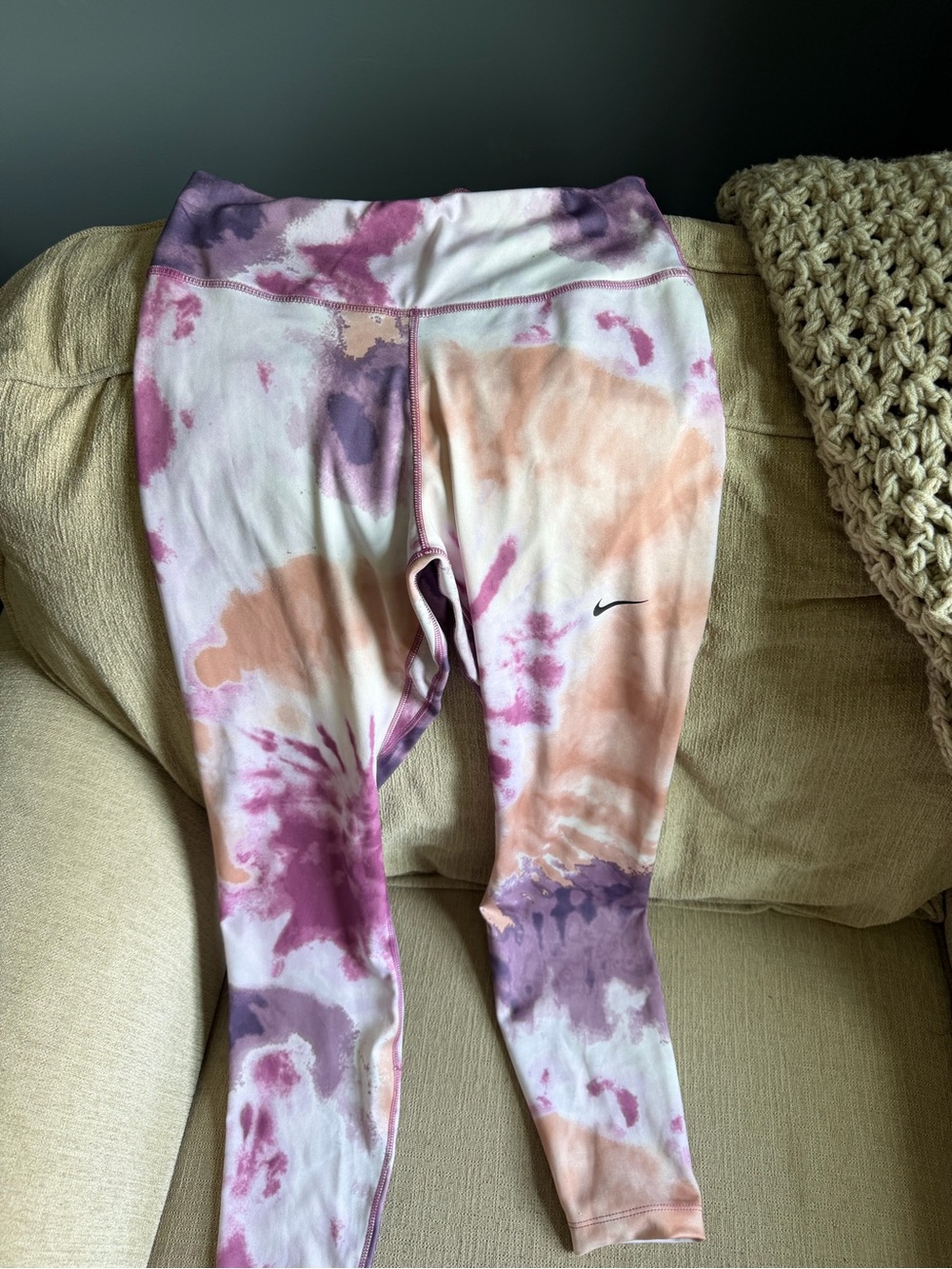 Nike Pink, Purple & Peach Tie-Dye Leggings
